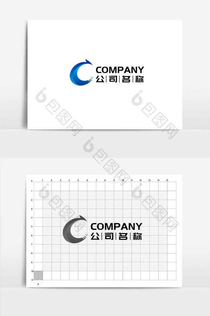 字母C组合碎片logo图片图片