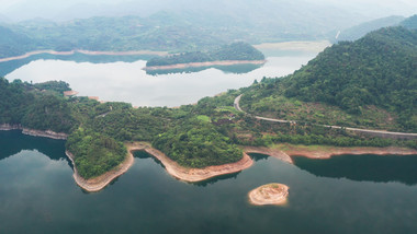 风景宁波奉化亭下湖水源保护地航拍