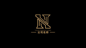 H字母创意线性logo设计