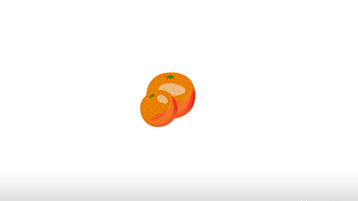简单扁平画风食品类水果类桔子mg动画