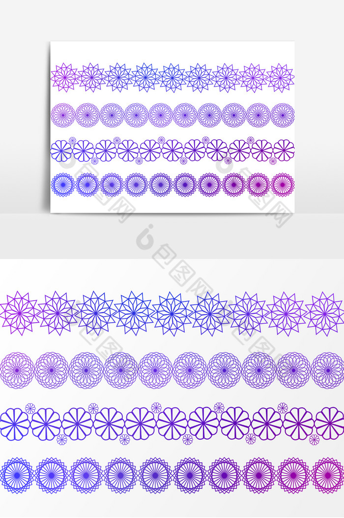彩色成组精致花朵边框纹理图片图片