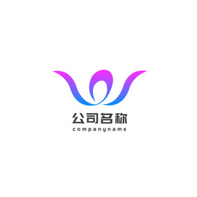 紫色W字母美容健身行业通用logo