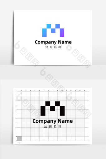 渐变商务字母logo标志图片