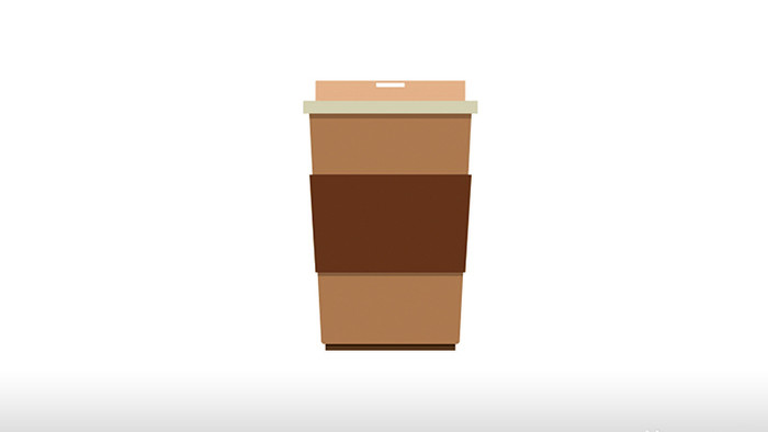 简单扁平画风生活用品类咖啡纸杯mg动画