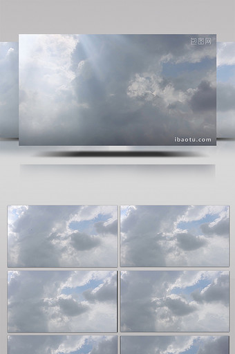 自然天气阳光穿过涌动云层延时素材图片