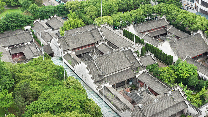 古建筑宁波庆安会馆航拍