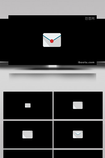 简单扁平画风生活用品类信信封mg动画图片