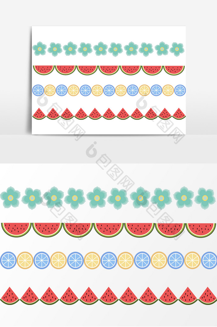 彩色暑期边框花纹装饰图片图片