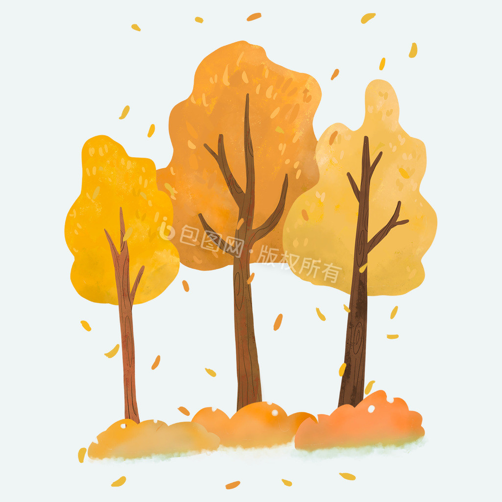 立秋黄色清新风秋天的树动图GIF图片