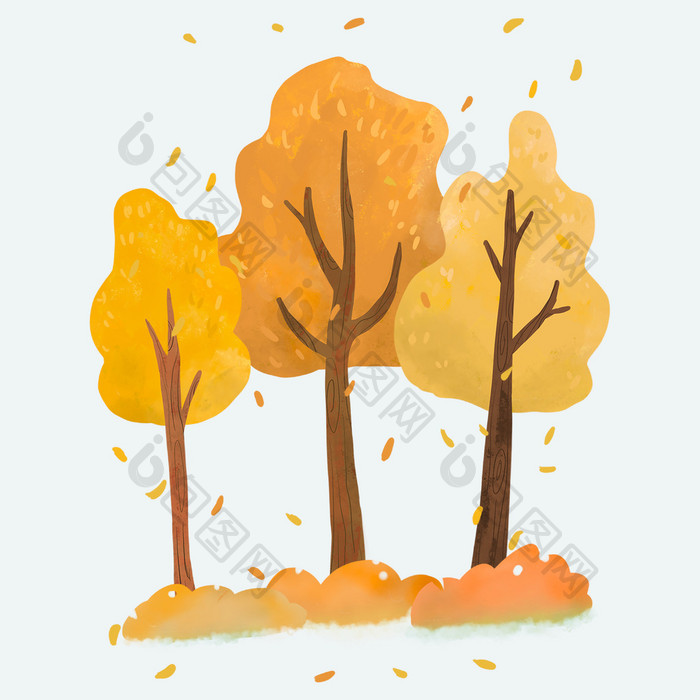 立秋黄色清新风秋天的树动图GIF