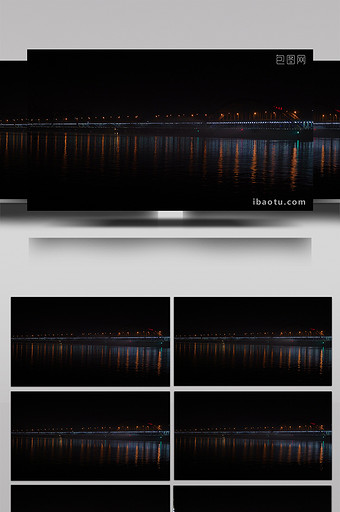 城市地标杭州复兴大桥夜景延时图片