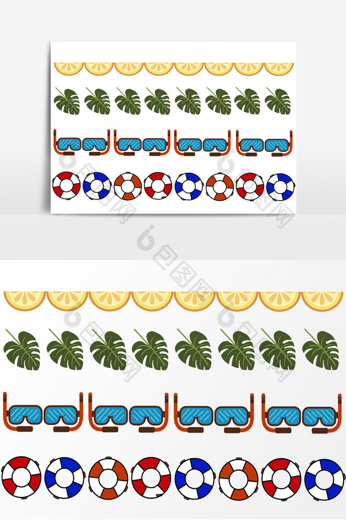 彩色夏日假期装饰边框图片图片