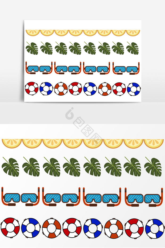 彩色夏日假期装饰边框图片