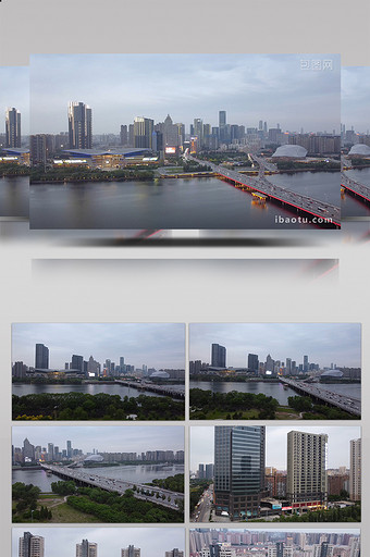 航拍写实商业圈综合城市核心区实景视频图片