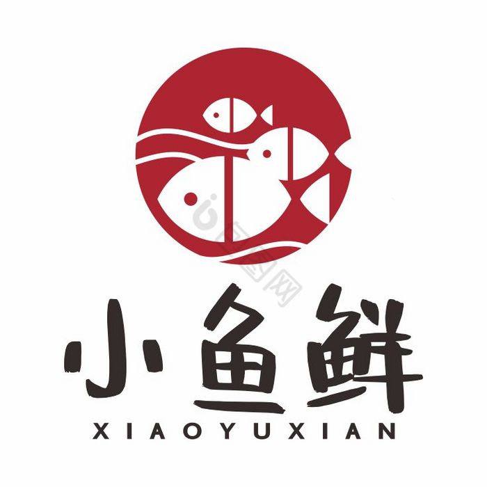 水煮鱼小鱼鲜餐饮饭店logo标志vi