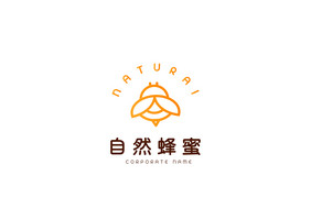 黄色渐变自然蜂蜜蜜蜂动物logo