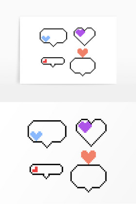 彩色像素气泡对话框