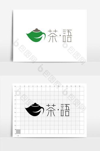 简约茶楼茶室行业logo图片