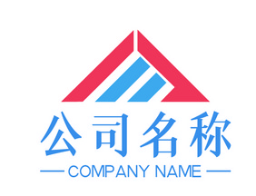 创意简约大山箭头蓝红色科技F字母logo