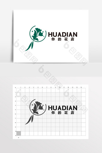 花店小清新婚礼鲜花LOGO标志VI图片