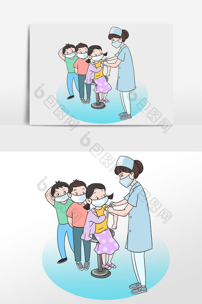 疫苗接种新规定儿童接打新冠疫苗插画漫画