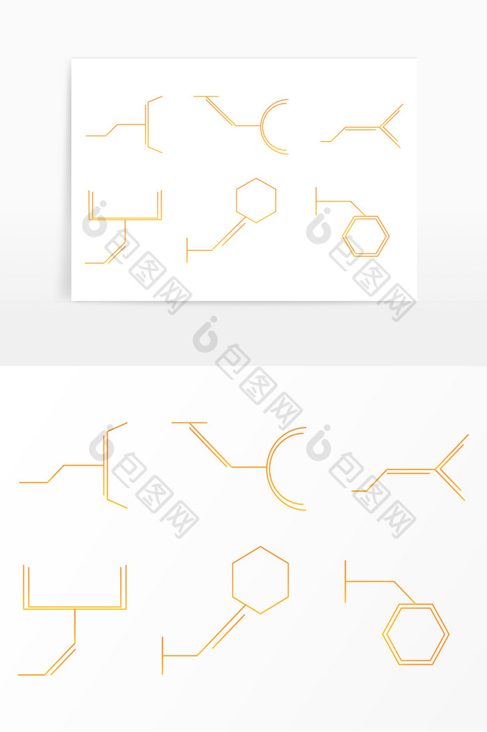 商务科技链接框矢量图