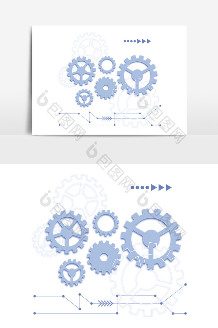 浅蓝色现代科技齿轮元素