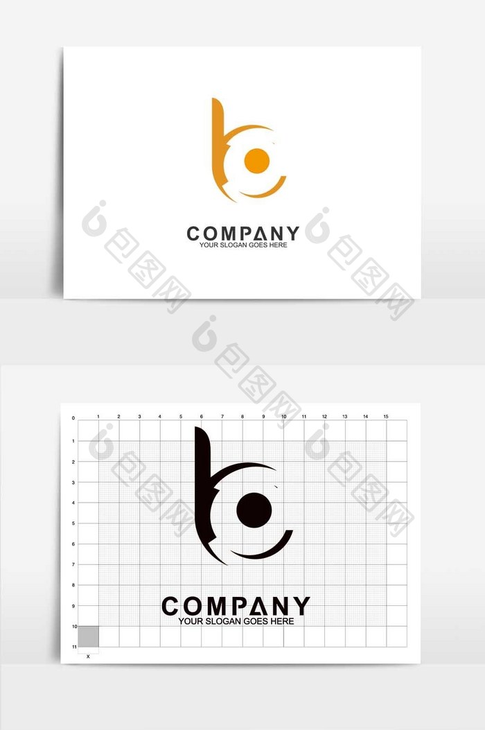 B logo黄色标志