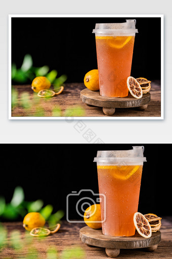 夏日冰镇冷饮柠檬红茶摄影图图片