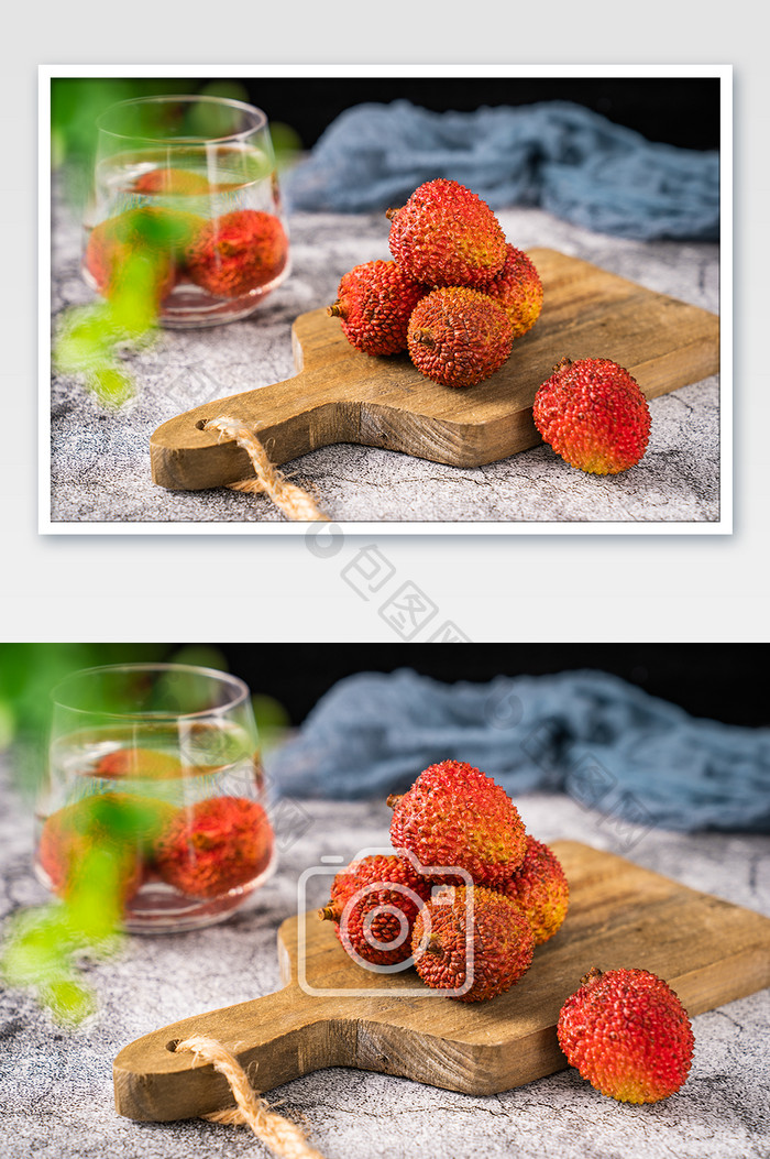 夏日新鲜水果荔枝鲜果摄影图