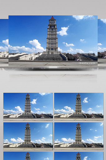 江西赣州地标建筑和谐钟塔延时摄影图片