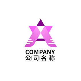 创意暖色A字母logo