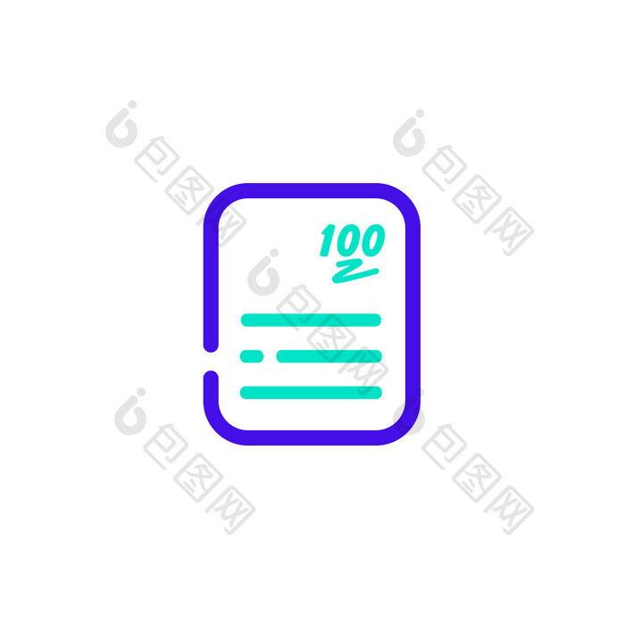 蓝色线性UI教育考试成绩icon图标动效