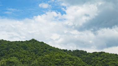 风景绿树青山云层延时摄影