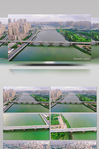 城市风光福建泉州晋江大桥交通航拍图片