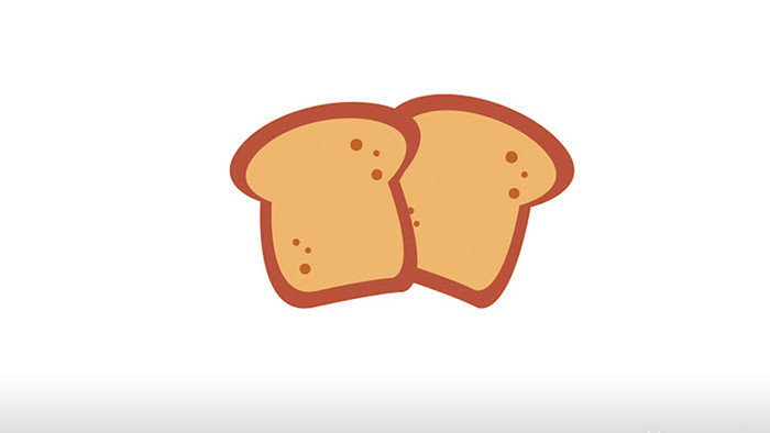简单扁平画风食品类切片面包mg动画