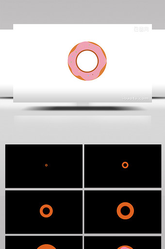 简单扁平画风食品类甜甜圈mg动画图片