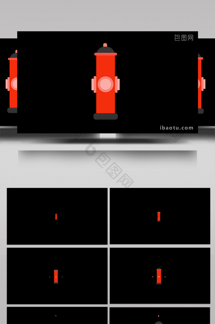 简单扁平画风消防用品类室外消防栓mg动画