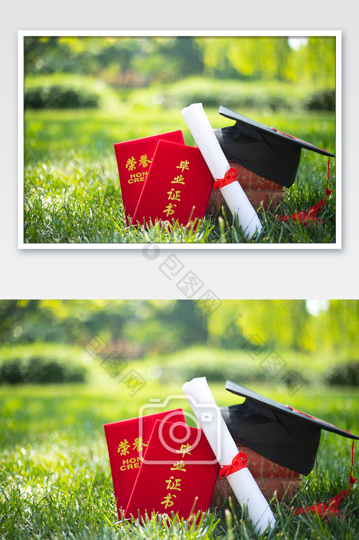 毕业季毕业证书和学士帽图片图片