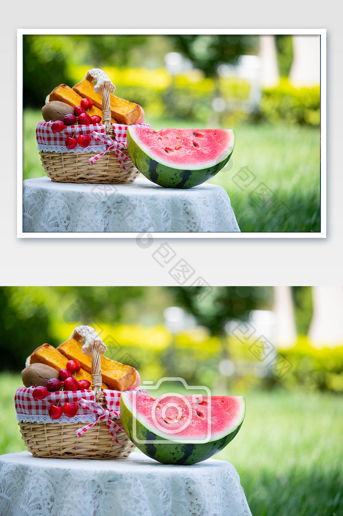 大暑夏季野餐西瓜美食
