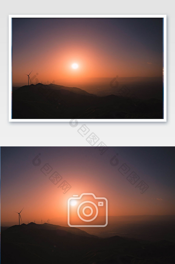 黄昏新能源风力发电图片图片