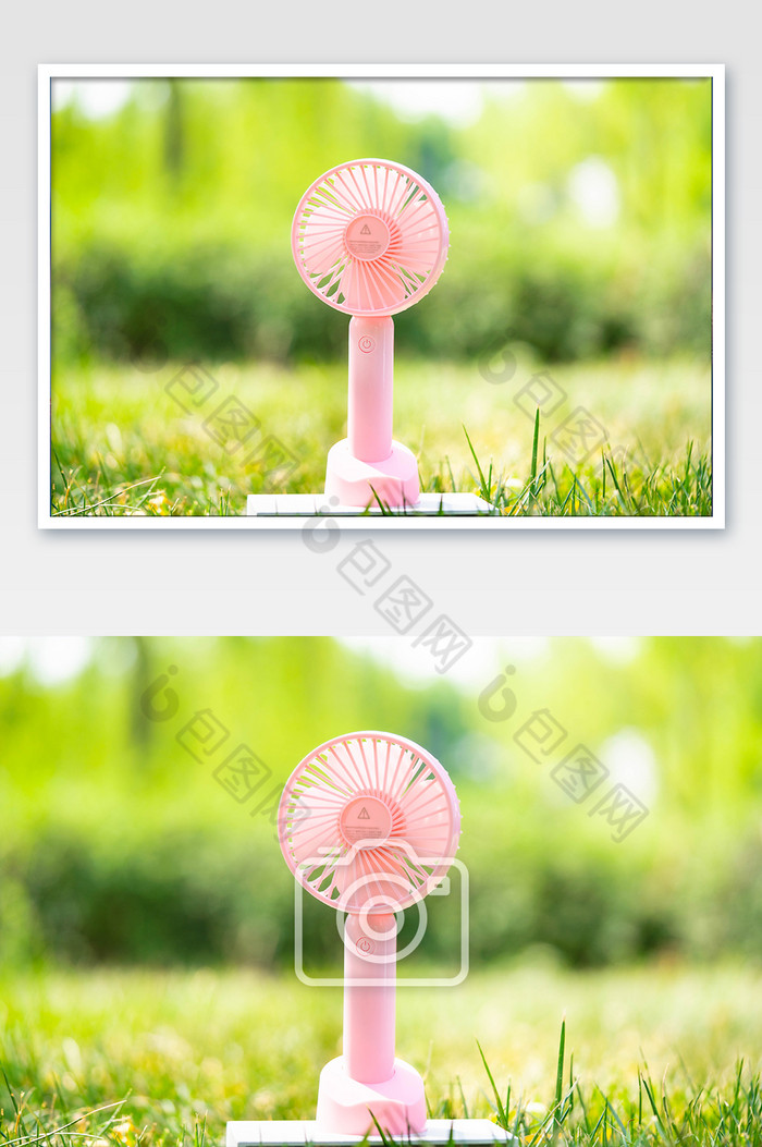 夏季大暑粉色风扇图片图片