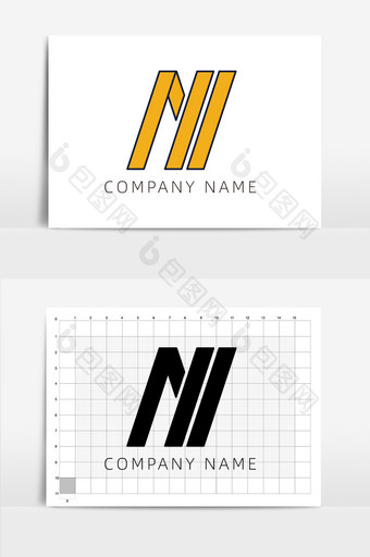 字母N简介大气logo设计图片