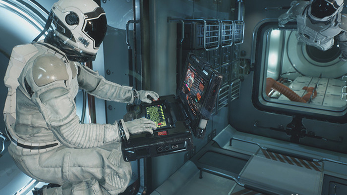 神州航天太空舱太空员工作高清背景视频