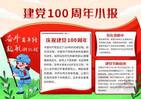 建党100周年奋斗百年路起航新征程小报