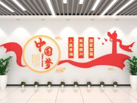 中国梦大气红色简洁文化墙
