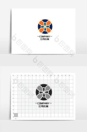 X字母花形LOGO标志设计图片