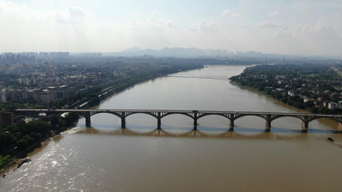城市交通江西赣州东河大桥航拍