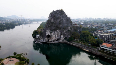 航拍桂林伏波山5A级景区