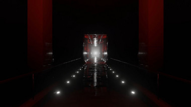 黑暗效果红色灯光隧道穿越4k视频